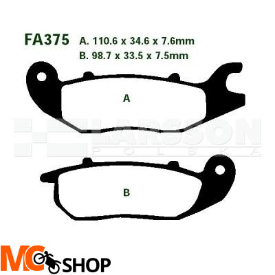 Klocki hamulcowe EBC FA375HH ( 2 szt.) 4102484 Honda CBR 125