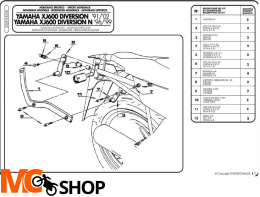 Stelaż centralny Givi 325F XJ 600 Diversion 91-03