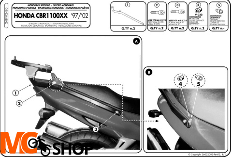Stelaż centralny Givi 248F do CBR 1100 XX 97-09