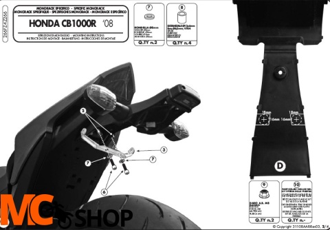 Stelaż centralny Givi 266FZ do CB 1000 R 08-15