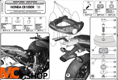 Stelaż centralny Givi 266FZ do CB 1000 R 08-15