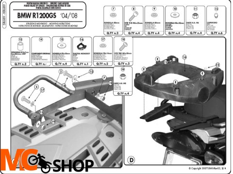 GIVI SR689 BAGAŻNIK BMW R 1200 GS \'04-09