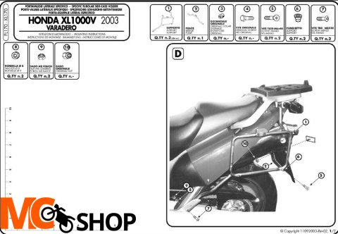 Givi PL170 mocowanie boczne MONOKEY Varadero 1000 (03-06)