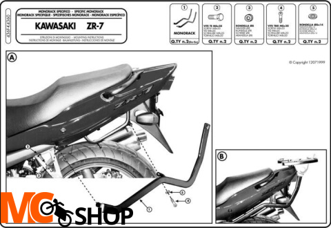 Givi 436F Stelaż Centralny KAWASAKI ZR7
