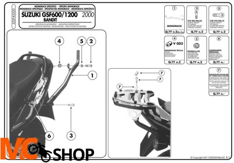 Givi 522F Stelaż centralny do Suzuki Bandit