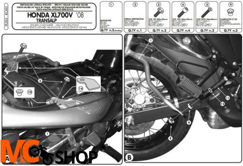 Givi PL203 stelaż boczny Honda Transalp 08-13