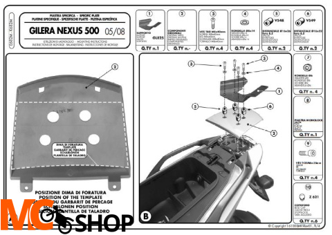 Kappa K682M Stelaż centralny Gilera Nexus