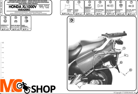 Kappa KL164 Stelaż boczny Honda Xl 1000V Varadero (99-0