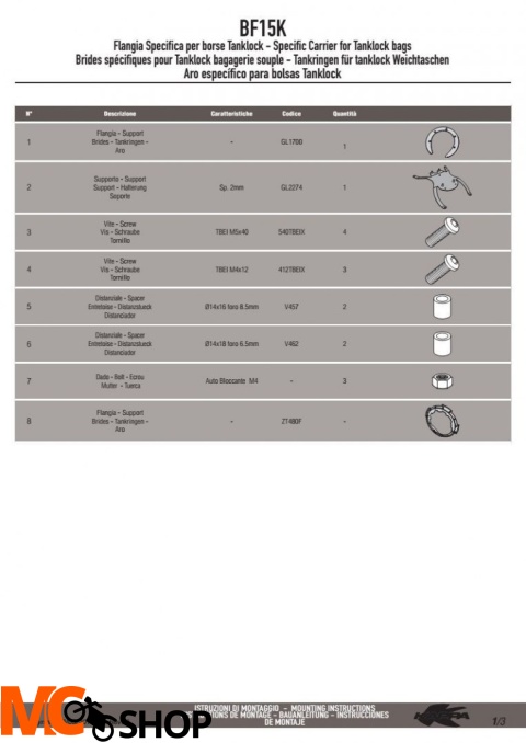 Kappa BF15K Pierścień mocujący tanklock BMW