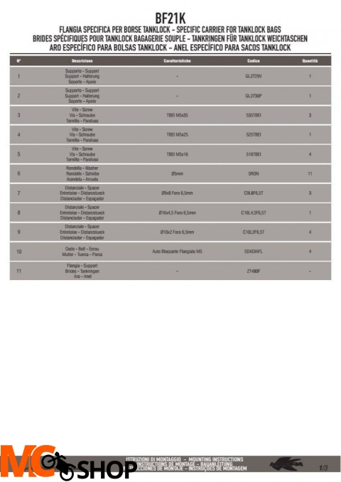 Kappa BF21K Pierścień mocujący tanklock Yamaha MT-07