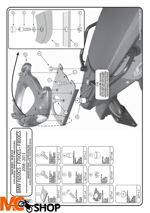 KAPPA EH5108K Podwyższenie orygin. HANDBARÓW BMW F 800 GS, R 1200 GS
