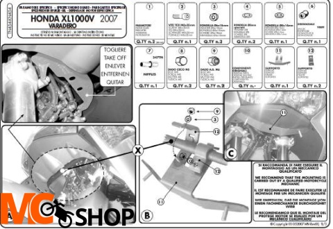 Kappa KN454 Osłony Silnika Honda Xl 1000V Varadero / Abs 07