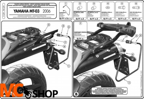 Kappa TK129 Stelaż Pod sakw Boczne Yamaha MT-03