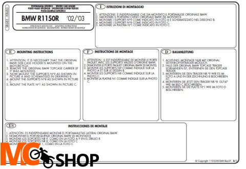 Stelaż Kappa KR683 Bmw R 850 R 03-07