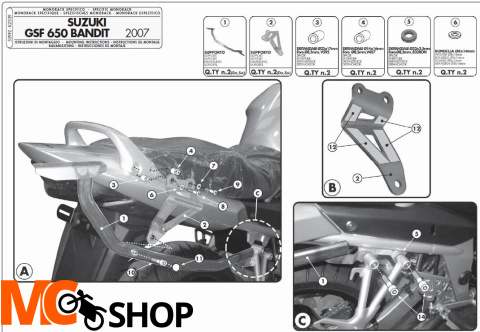 Stelaż Kappa KZ539 Suzuki Bandit 650 ABS 05-11