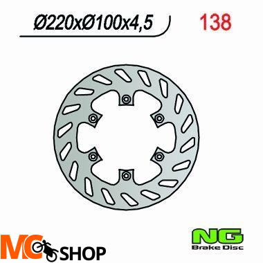 NG TARCZA HAMULCA TYŁ KAWASAKI KX 125 (89-02), KX 250 (92-95) NG138
