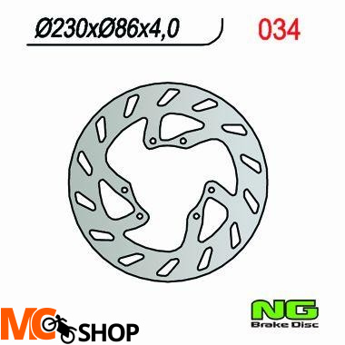 NG TARCZA HAMULCOWA PRZÓD YAMAHA YZ 125 (86-87), YZ 250 (86-88) NG034