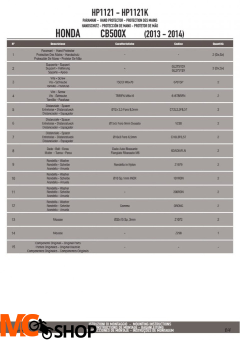 GIVI HP1121 HANDBARY HONDA CB500X (13-14)
