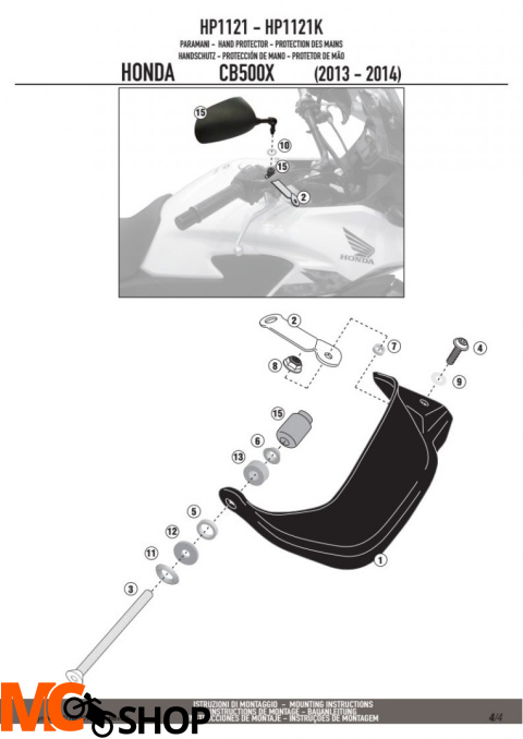 GIVI HP1121 HANDBARY HONDA CB500X (13-14)