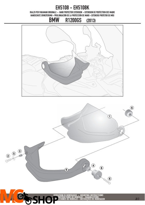 GIVI EH5108 PODWYŻSZENIE ORGINALNYCH HANDBARÓW BMW