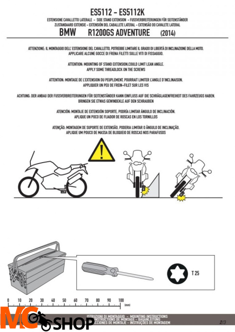 GIVI ES5112 POSZERZENIE STOPKI - BMW R 1200 GS ADVENTURE (14) 