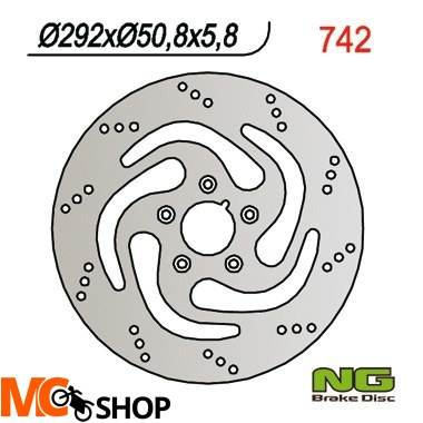 NG742 TARCZA HAMULCOWA HARLEY-DAVIDSON 883/1340 84-98 (292X50,8X5,8) (5X8,5MM)