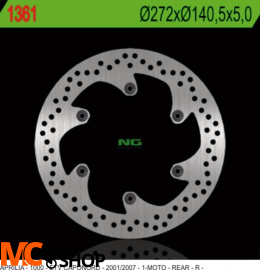NG1361 TARCZA HAMULCOWA APRILIA ETV 1000 CAPONORD (01-07) (272X140,5X5) (6X8,5MM)