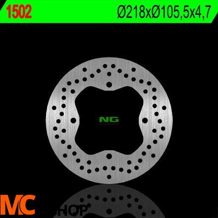 NG1502 TARCZA HAMULCOWA POLARIS SPORTSMAN 400/450/500/570/700/800, RANGER 400/500/570/700/800/900 (218X105,5X4,7) (4X10,5MM)