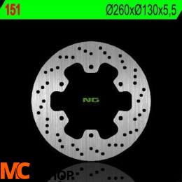 NG151 TARCZA HAMULCOWA KAWASAKI GPZ 750UT '83-'88, GPZ 1000 RX '86-'88 (260X130X5,5) (6X10,5MM)