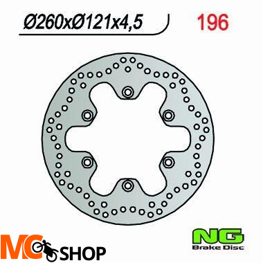 NG196 TARCZA HAMULCOWA SUZUKI AN 250/400 (98-02) (260x121x4,5)