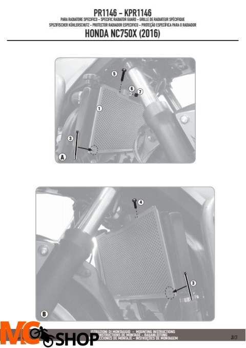 KAPPA KPR1146 OSŁONA CHŁODNICY HONDA NC 750X (16-17) CZARNA