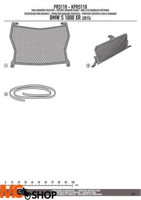 KAPPA KPR5119 OSŁONA CHŁODNICY BMW S 1000XR (15-16) CZARNA