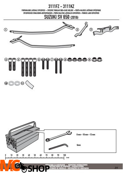 GIVI 3111FZ STELAŻ KUFRA CENTRALNEGO (BEZ PŁYTY) SUZUKI SV 650 (16)