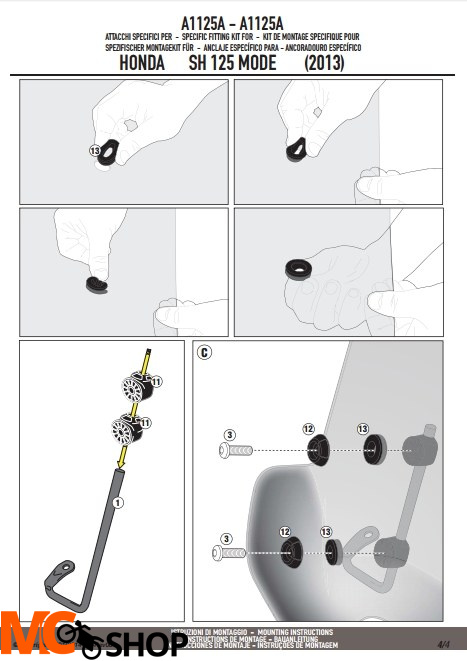GIVI A1125A mocowanie szyby