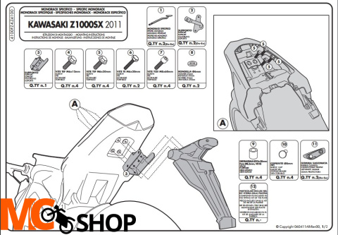 Givi 4100FZ Stelaż centralny do Kawasaki Z1000SX