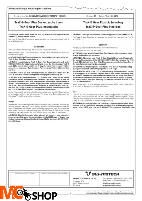 SW-MOTECH BC.ALK.00.732.10300/B TORBA DO KUFRA TRAX