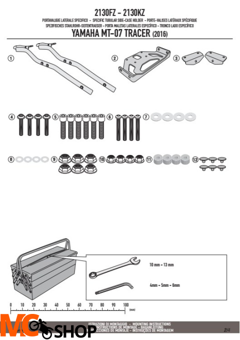 GIVI 2130FZ STELAŻ KUFRA CENTRALNEGO YAMAHA MT-07 TRACER