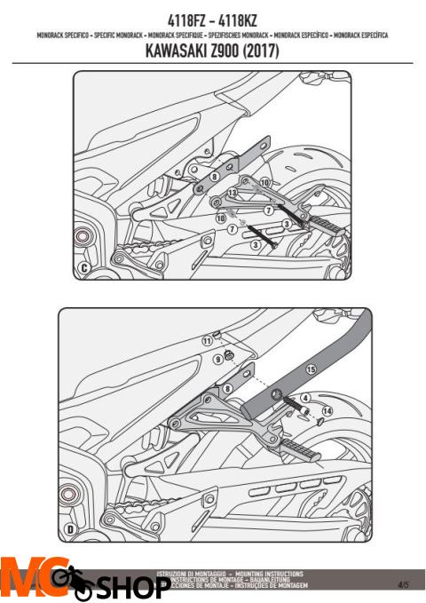 GIVI 4118FZ STELAŻ KUFRA CENTRALNEGO KAWASAKI Z 900