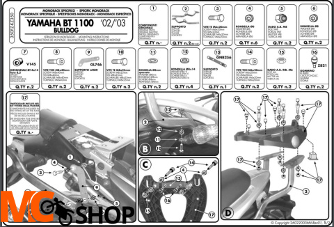 Givi 350FZ stelaż centralny YAMAHA BT 1100 02-09