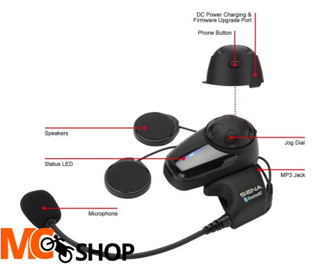 SENA SMH10-11 INTERCOM MOTOCYKLOWY BLUETOOTH 3.0 DO 900M Z UNIWERSALNYM ZESTAWEM MIKROFONÓW ( 1 ZESTAW )