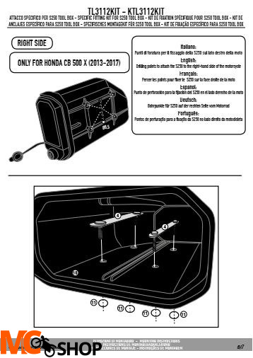 KAPPA KTL3112KIT MOCOWANIE SKRZYNKI KS250 DO STELAŻY KL3105