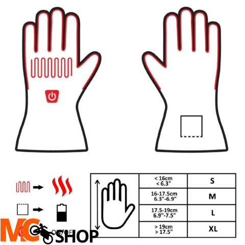 GLOVII GS8 ogrzewane rękawice narciarskie z bater.