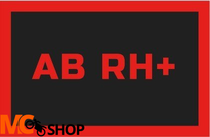 REBELHORN ODZNAKA NA RZEP GRUPA KRWI AB RH+ BL/RED