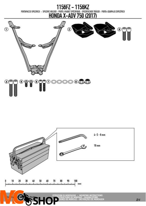 GIVI 1156FZ STELAŻ KUFRA CENTRALNEGO HONDA X-ADV 750