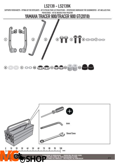 GIVI LS2139 MOCOWANIE HALOGENÓW Yamaha Tracer 900