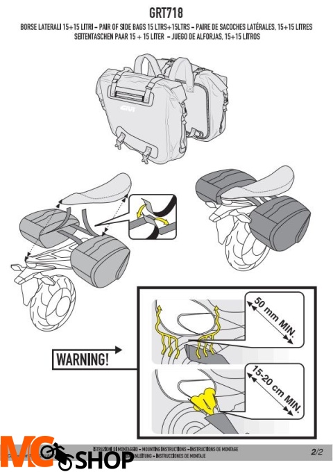 GIVI GRT718 TORBY WODOSZCZELNE OFF-ROAD ENDURO 2X 15L