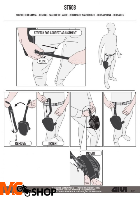 GIVI ST608 SASZETKA NA NOGĘ TERMOFORMOWANA 3 LT