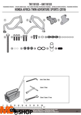 KAPPA KN1161OX GMOLE OSŁONY SILNIKA HONDA CRF 1000L