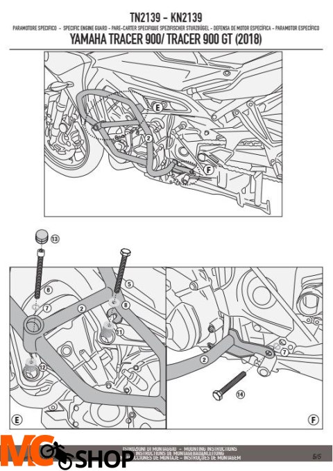 KAPPA KN2139 GMOLE OSŁONY SILNIKA YAMAHA TRACER 900