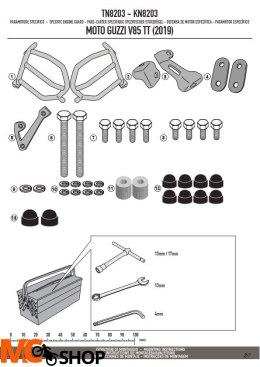 KAPPA KN8203 GMOLE OSŁONY SILNIKA MOTO GUZZI V85 TT (2019)